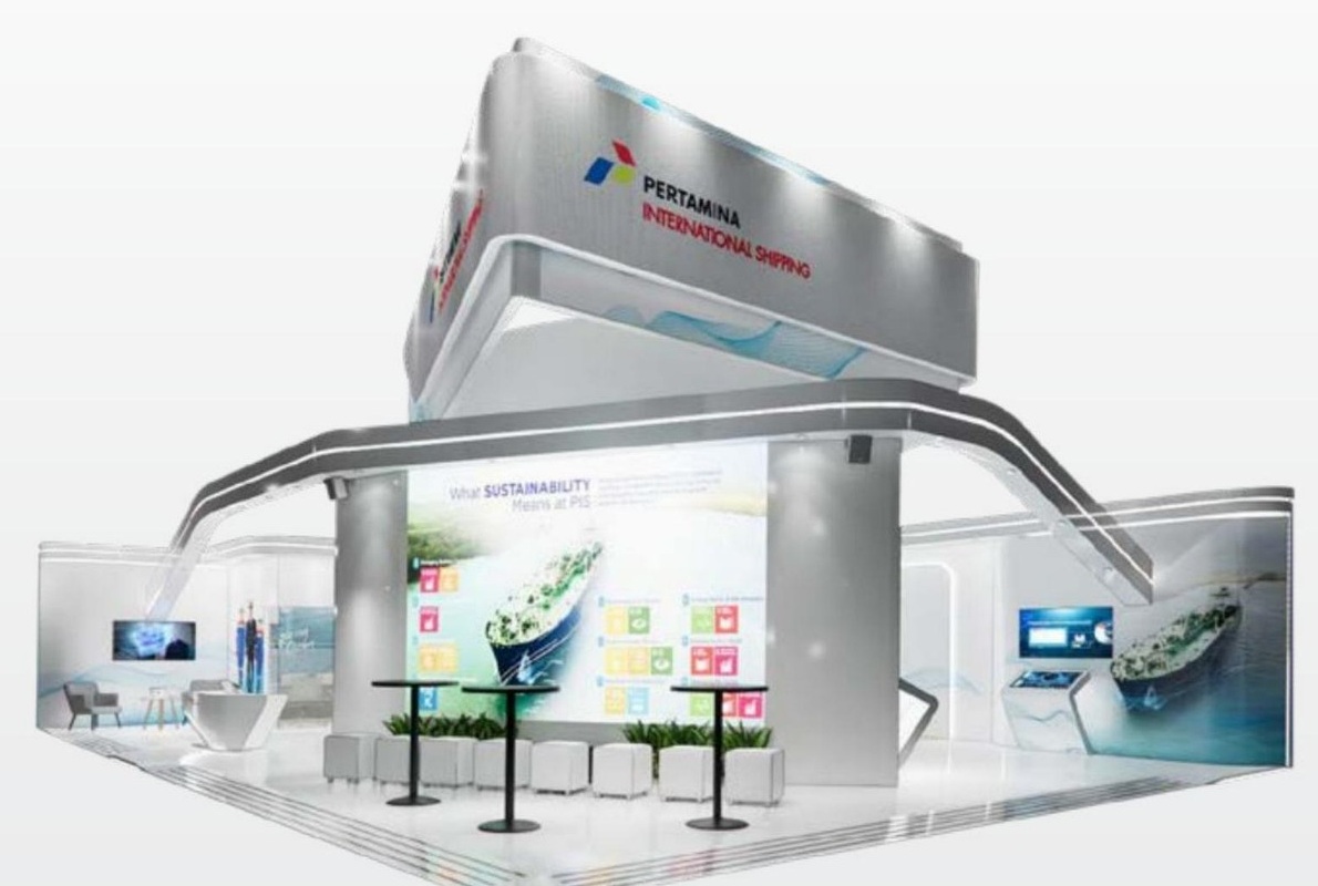 Pertamina International Shipping stand design visualization for Gastech USA 2024