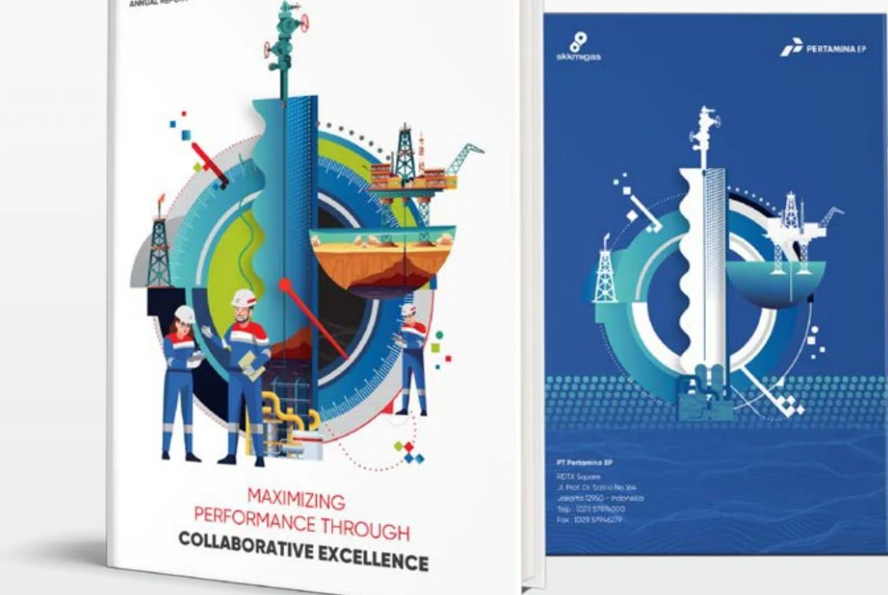 Pertamina EP 2023 annual report design, company portfolio page 75