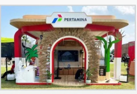 Photograph of exhibition stand Pertamina in Joyland 2024, company portfolio page 43